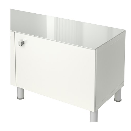 IKEA BESTA Top panel 180x40CM Glass White Storage Furniture
